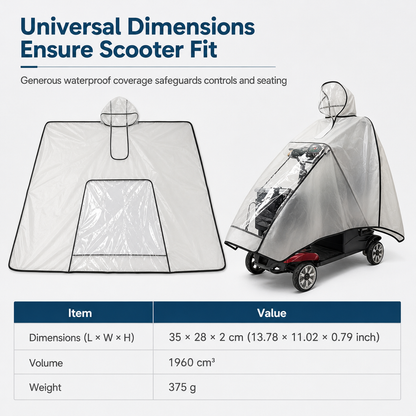 📢📢50% OFF! ⏰🌧️Thickened Extra Large Waterproof PVC Cover and Poncho for Senior Mobility Scooters and Four Wheel Electric Vehicles