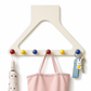Cream Over the Door Hook Organizer Rack Heightened and Reinforced Punch Free Heavy Duty Coat Hat and Bag Hanging Rack for Bedroom