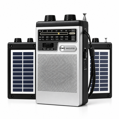 Portable Rechargeable Mini FM Pocket Radio with Solar Charging